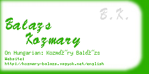 balazs kozmary business card